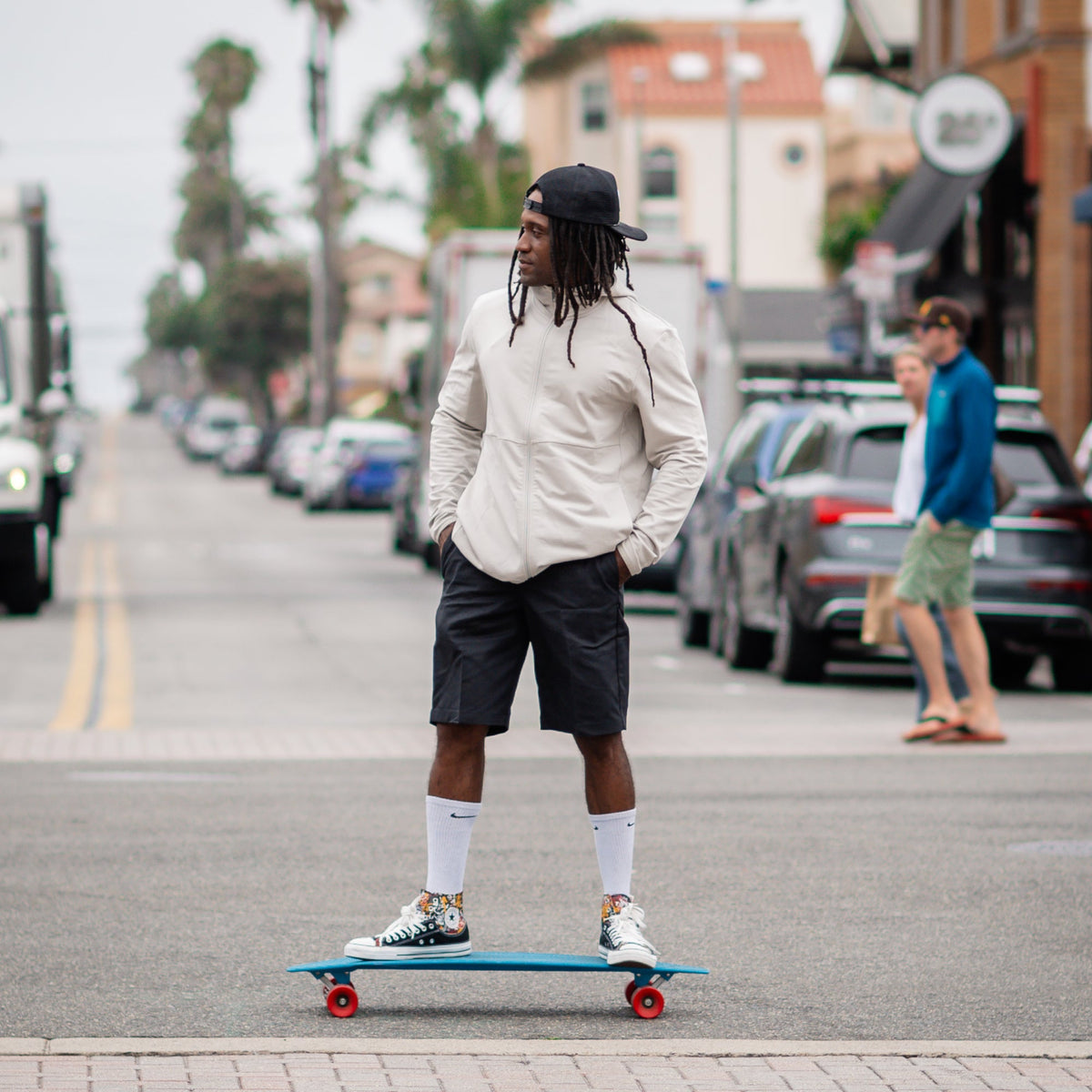 Original Apparel collection. Black and white hoodie by Original, Ben Brown Southern California.