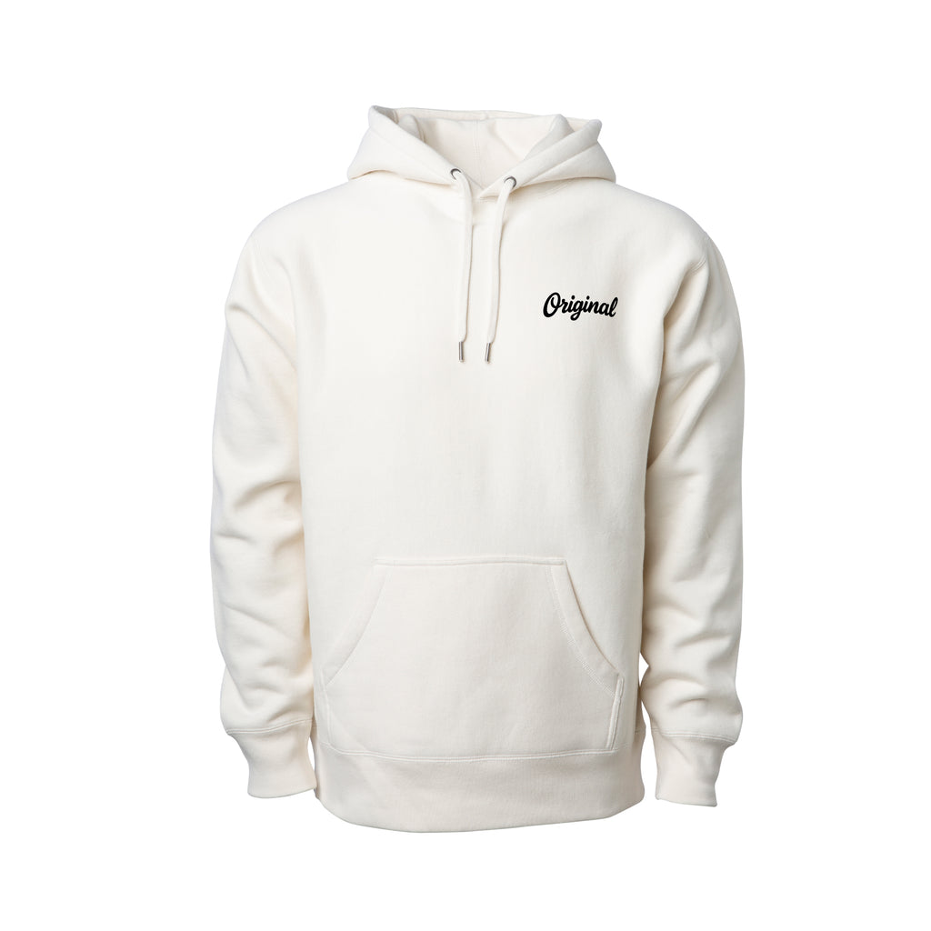 Original Old School Bone Hoodie front view with Original chest wordmark.